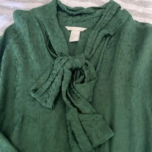 Green Tie neck dress